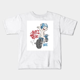 bear-riding-motorbike-print-design Kids T-Shirt